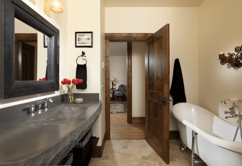 rooms gallery bathroom in Ebony Suite with luxury sink and soaker tub